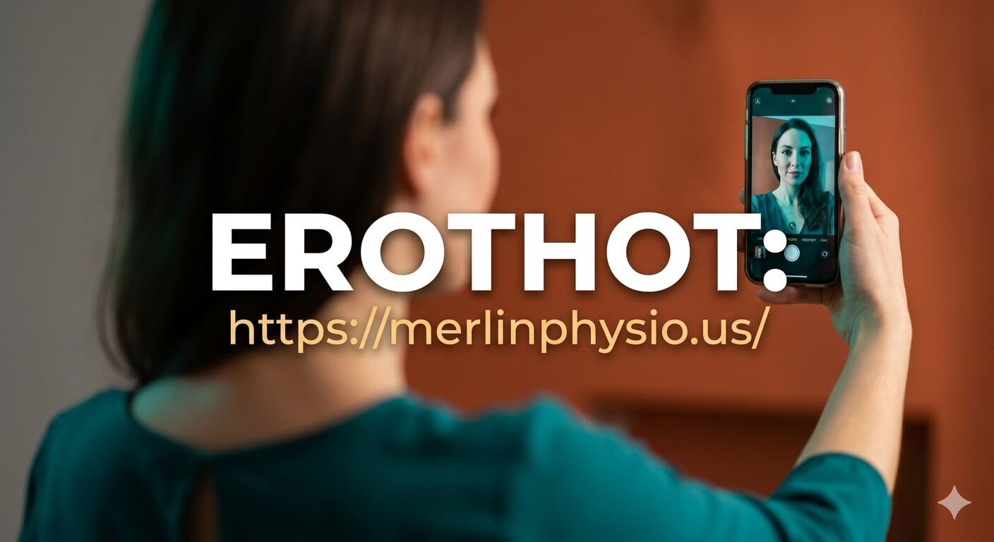 A high-quality digital culture graphic featuring a woman holding a smartphone, with the bold text "EROTHOT: